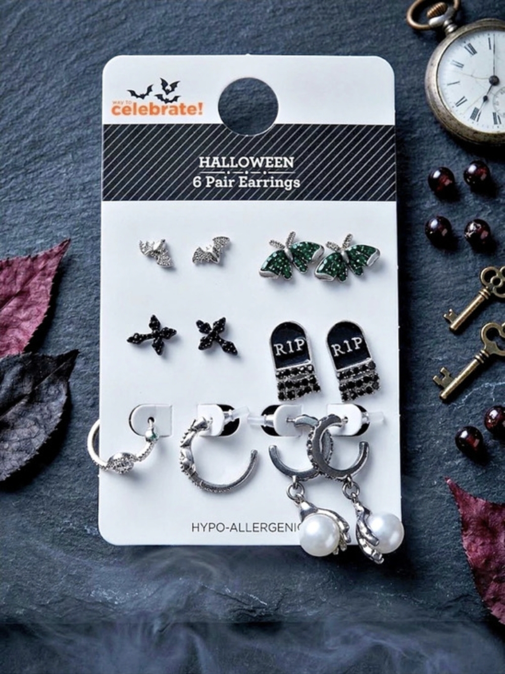 Celebrate! Halloween 6 Pair Earrings! Halloween Earrings 6-Pair NWT
